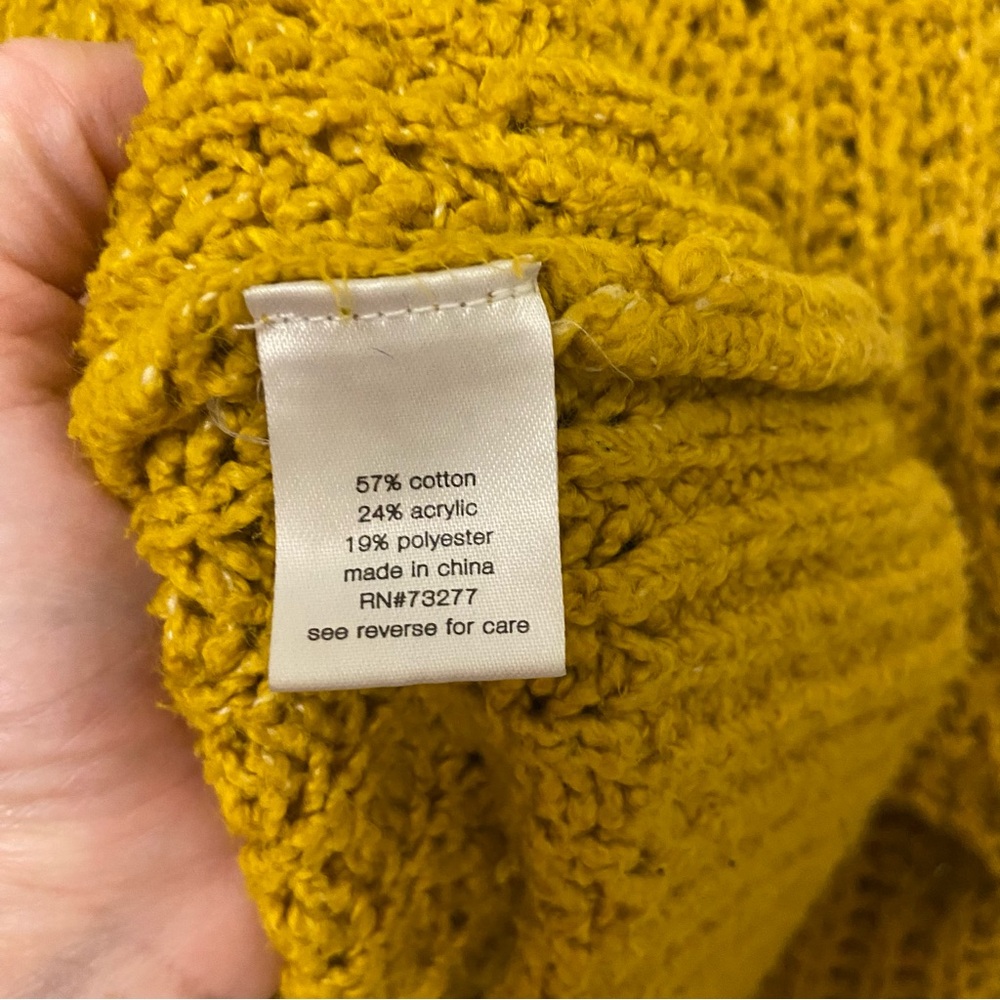 SALE Elizabeth and James Mustard Yellow Knit Sweater Small - Picture 5 of 6